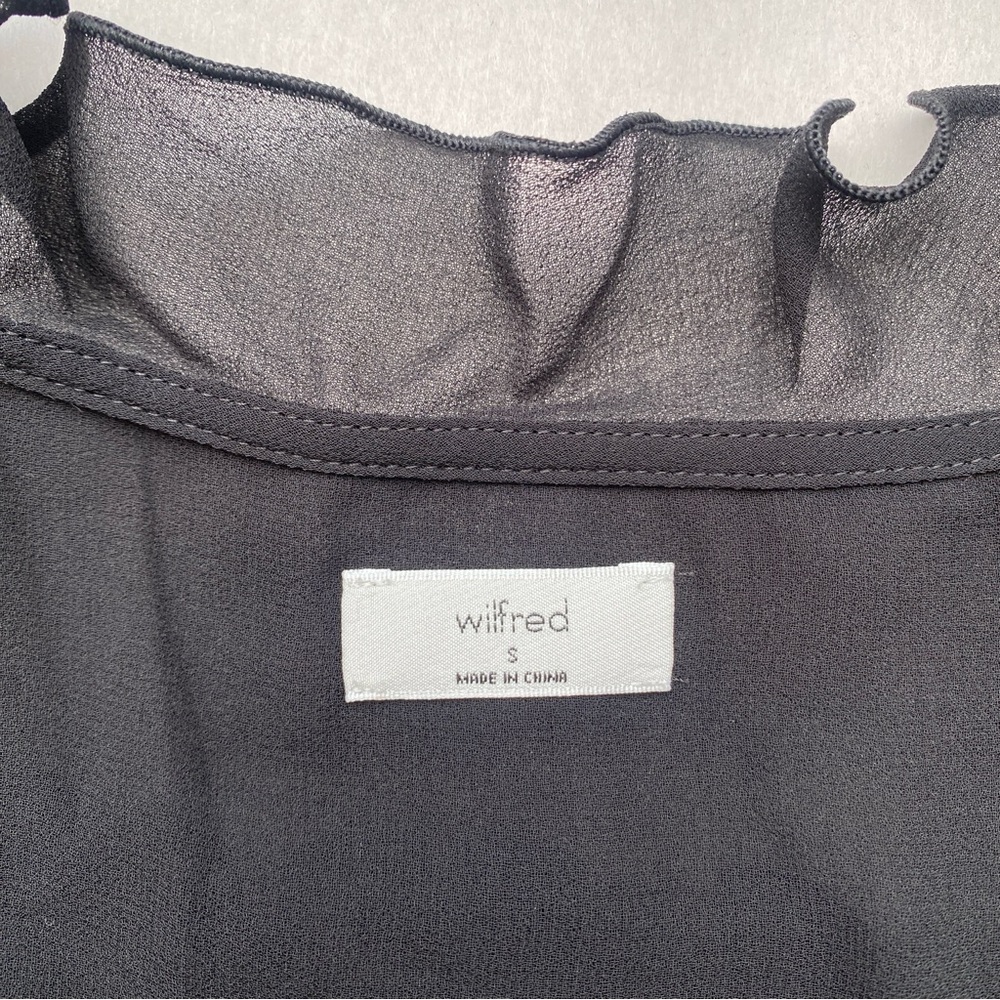 ARITZIA Wilfred Amore Camisole Ruffled Chiffon Tie-Front Cami Black Size S - Picture 8 of 10